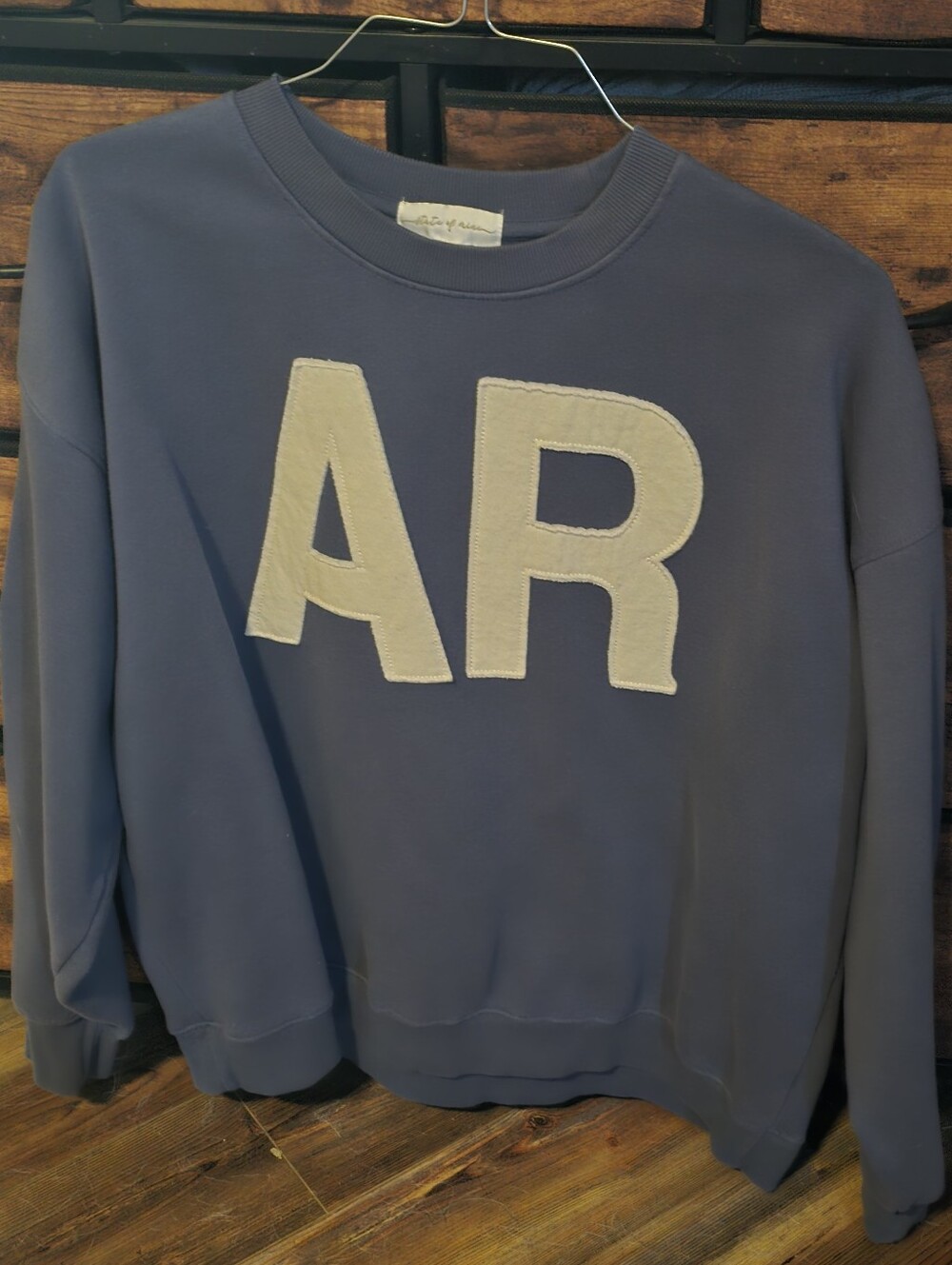 Women's Blue Crewneck Sweater with AR Patch